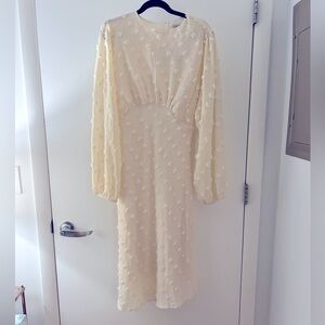 Chicwish Cotton Candy Sheer Dress in Cream